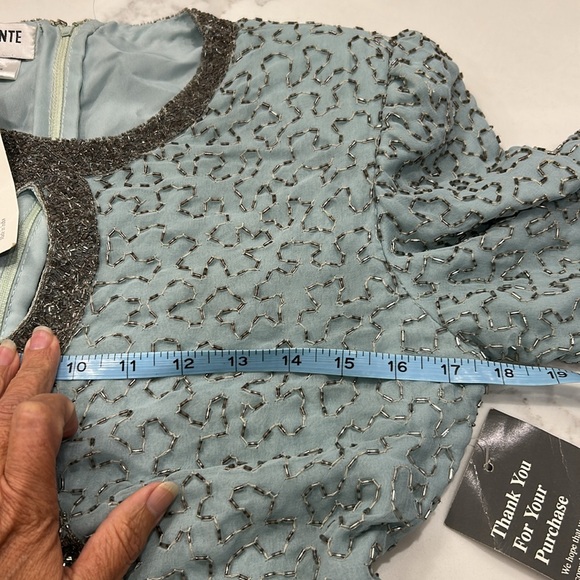 New With Tags Light‎ Blue Brillante by JA Formal Beaded Long Dress. Size M - Picture 11 of 13